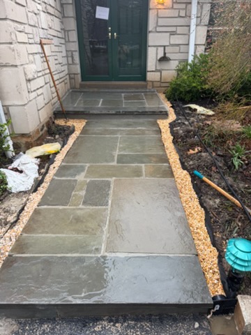 Completed flagstone walkway restoration